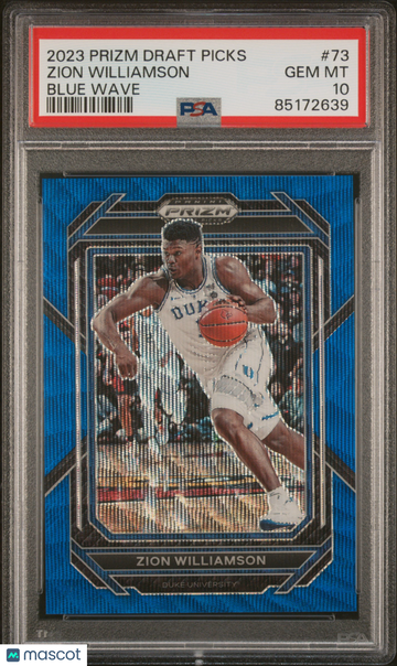 2023 Panini Prizm Draft Picks Zion Williamson #73 Blue Wave PSA 10