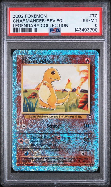 2002 Pokemon Legendary Collection Reverse Holo Charmander #70 PSA 6