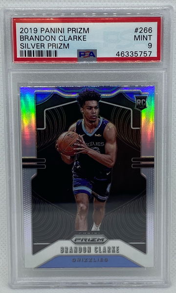 Brandon Clarke 2019-20 Panini Prizm Basketball Silver Prizm Rookie Card PSA 9