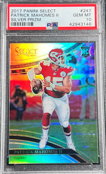 Patrick Mahomes - 2017 Select - Field Level Rookie RC Silver Prizm - PSA 10