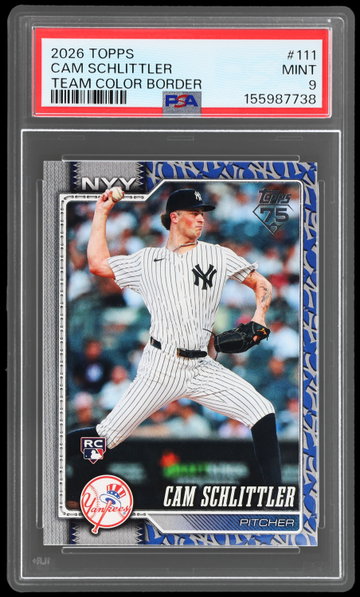 2026 Topps Cam Schlittler Team Color Border PSA 9