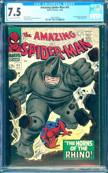 Amazing Spider-Man #41 (1966) CGC 7.5 -- O/w to white pgs; 1st Rhino appearance