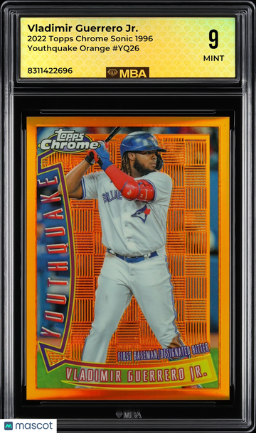 2022 Topps Chrome Sonic 1996 Youthquake Vladimir Guerrero Jr. #YQ26 Orange MBA 9