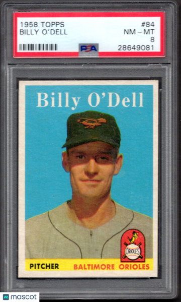 1958 Topps Billy O'dell #84 PSA 8