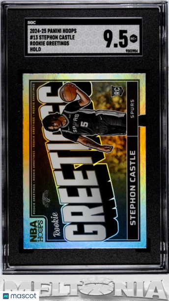 2024-25 Hoops Stephon Castle #13 Rookie Greetings Holo RC SGC 9.5