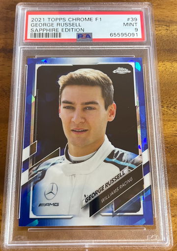 2021 TOPPS CHROME F1 SAPPHIRE GEORGE RUSSELL #39 PSA 9 MINT