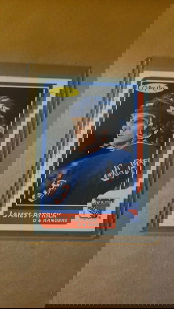 1986 87 OPC O Pee Chee #113 James Patrick New York Rangers BLANK BACK TEST PROOF