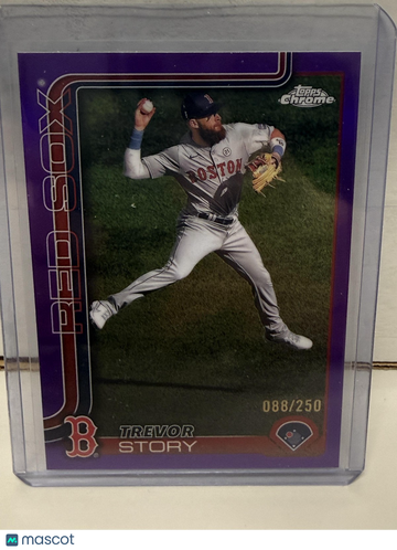 2025 Topps Chrome Trevor Story #232 Purple Refractors SN