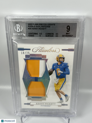 2022 Panini Flawless Collegiate Rookie Dual Patches Kenny Pickett #25 BGS 9