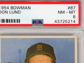 1954 Bowman Don Lund #87 PSA 8