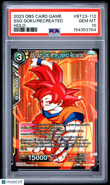 2023 Dragon Ball Super Card Game Series 23 Perfect Combination SSG Goku Holo PSA 10 #BT23-112