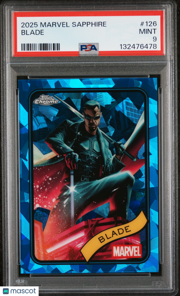 2025 Topps Chrome Marvel Sapphire Blade #126 PSA 9 Graded Trading Card