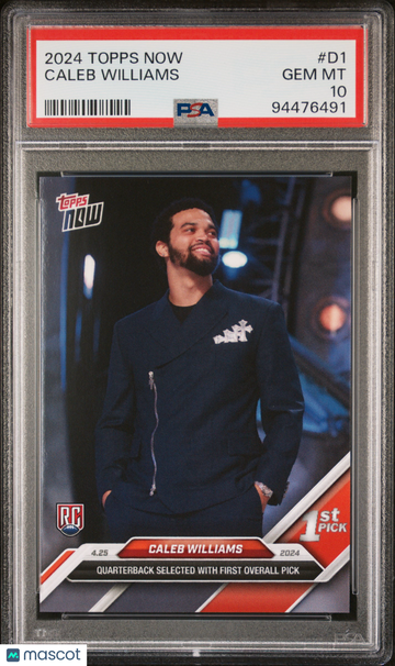 2024 Topps Now Caleb Williams D1 Rookie PSA 10 Trading Card Chicago Bears NFL
