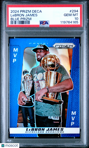 2024 Panini Prizm Deca LeBron James #294 Blue PSA 10
