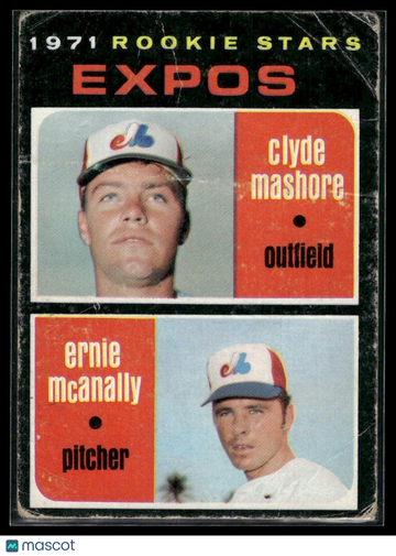 1971 Topps Expos 1971 Rookie Stars (Clyde Mashore / Ernie McAnally) #376 RC