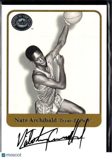 Nate Archibald 2001 Fleer Greats of the Game Auto Texas-El Paso Miners