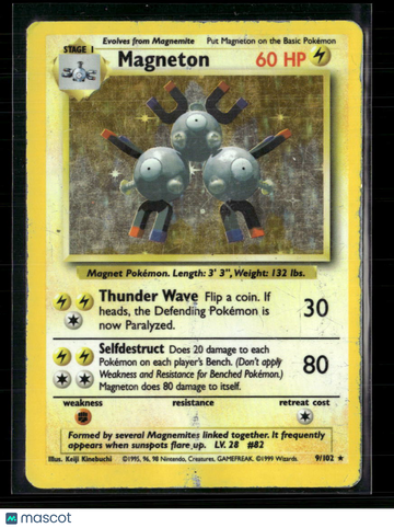 1999 Base Set Magneton Holo Rare #9/102