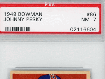 1949 Bowman Johnny Pesky #86 PSA 7