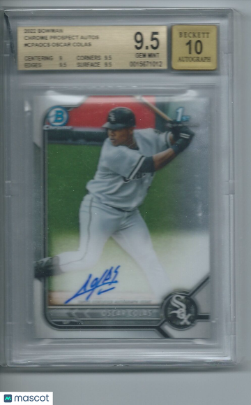 2022 Bowman Chrome Prospect Autographs Oscar Colas #CPAOCS BGS 9.5 Auto 10
