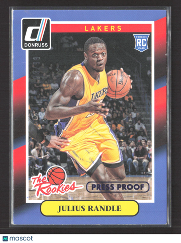 2015 Panini Donruss The Rookies Press Proof Blue /99 Julius Randle #6 Lakers Basketball Card