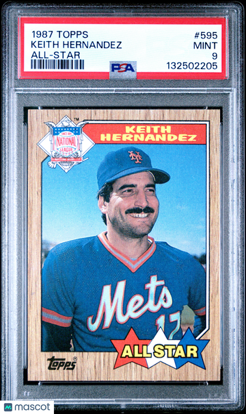 1987 Topps Keith Hernandez #595 All Star PSA 9