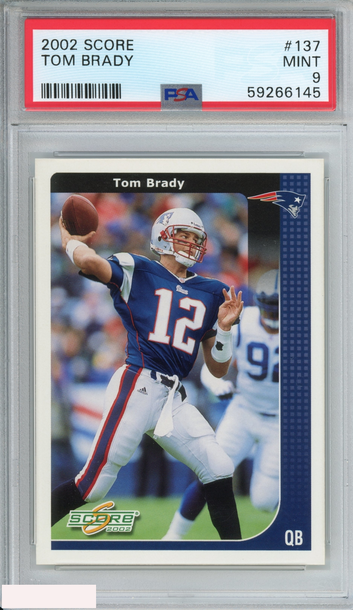 2002 SCORE TOM BRADY #137 NEW ENGLAND PATRIOTS PSA 9 MINT
