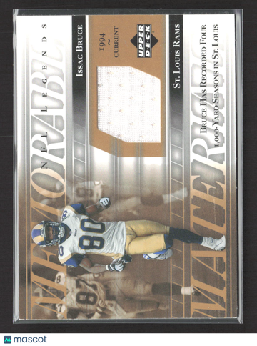 2001 Upper Deck NFL Legends Memorable Materials Isaac Bruce #MM-IB Game-Used Jersey