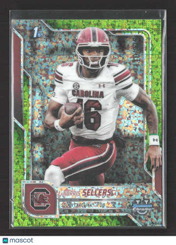 2025 Bowman Chrome University LaNorris Sellers #168 Green Shimmer Refractor
