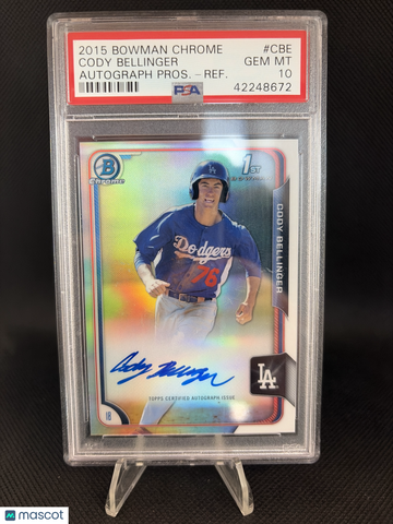 2015 Bowman Chrome Auto Prospect Cody Bellinger Refractor of 499 PSA 10