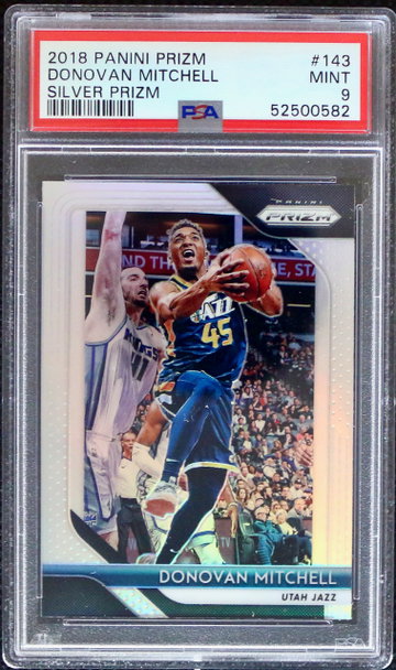2018 Panini Prizm Donovan Mitchell Silver Prizm PSA 9 Mint
