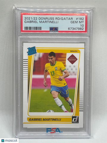 2021 Panini Donruss Road To Qatar Gabriel Martinelli #182 PSA 10