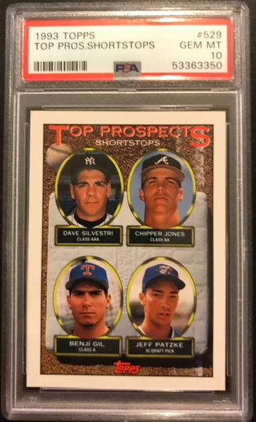 1993 Topps #529 Top Prospects Chipper Jones RC PSA 10 GEM MINT