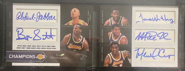 2011-12 elite black magic Johnson Kareem Abdul-jabbar James worthy Byron Scott ac green champions auto autograph #/10