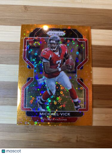 🔥2021 Panini Prizm Michael Vick Orange Disco Atlanta Falcons #330 Elusive QB