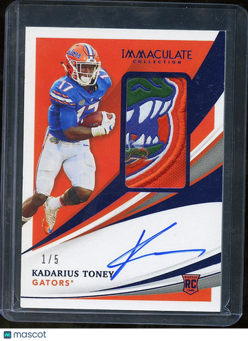 Kadarius Toney 2021 Panini Immaculate Collection Collegiate Autograph Patch RC Auto /5 Florida Gators