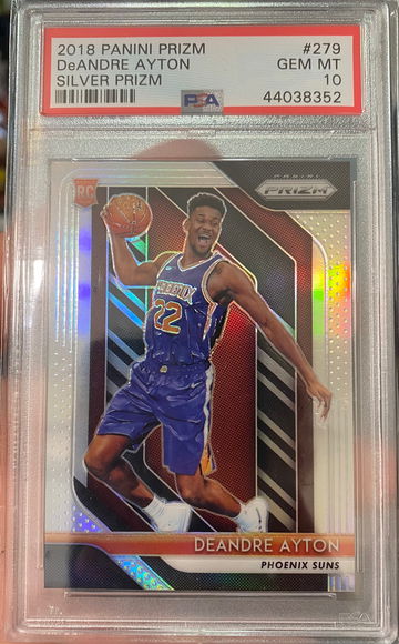 2018 deandre ayton silver prizm #279 gem mt psa 10 rookie card rc