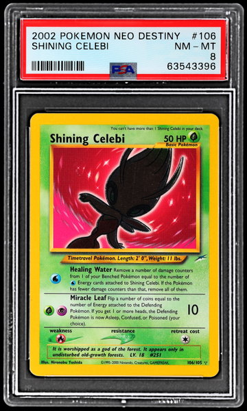 2002 Pokemon Neo Destiny Shining Celebi PSA 8