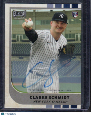 2021 Topps Archives Snapshots Clarke Schmidt #24 Base Autographs AU RC