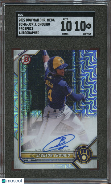2022 Bowman Chrome Jackson Chourio Rookie SGC 10