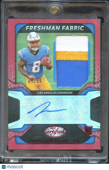 2025 Panini Certified Freshman Fabric Omarion Hampton #FBC-OHN /99 Patch RC Authentic Memorabilia