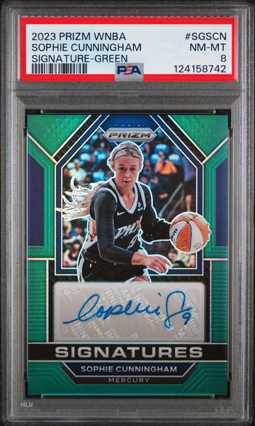 2023 Panini Prizm WNBA Signatures Green Sophie Cunningham #SGSCN PSA 8