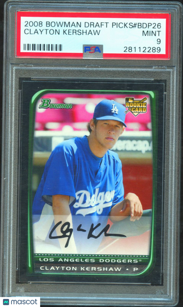 2008 Bowman Draft Picks Clayton Kershaw #BDP26 PSA 9