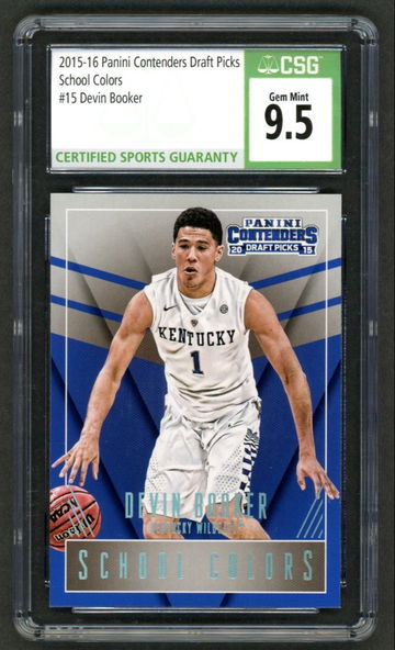 2015-16 Panini Contenders Draft Picks School Colors Devin Booker Rookie Rc #15 CSG 9.5 Gem Mint