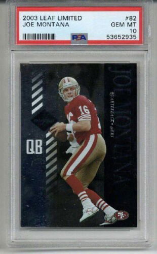 2003 LEAF LIMITED #82 JOE MONTANA SAN FRANCISCO 49ERS LE 676/999 PSA 10