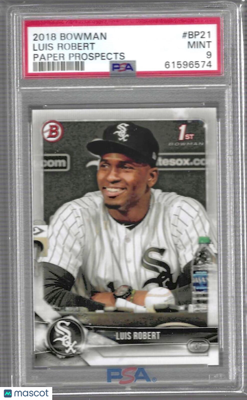 2018 Bowman Paper Prospects Luis Robert #BP21 PSA 9