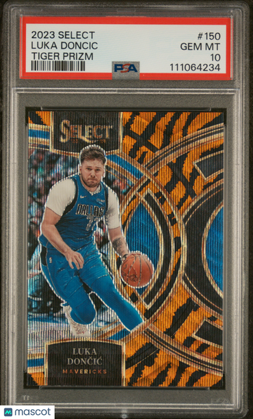 2023 Panini Select Luka Doncic #150 Tiger Prizm PSA 10
