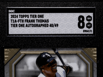 2024 Topps Tier One Frank Thomas #T1A-FTH Autograph 49 SGC 8