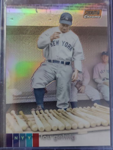 2020 Topps Stadium Club Chrome Lou Gehrig 01/25 Orange Refractor #35