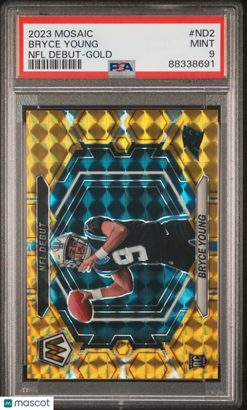 2023 Panini Mosaic NFL Debut Bryce Young #ND2 Gold PSA 9
