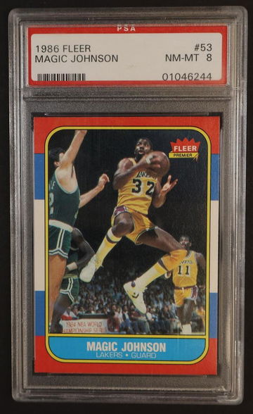 1986 Fleer Magic Johnson #53 PSA 8